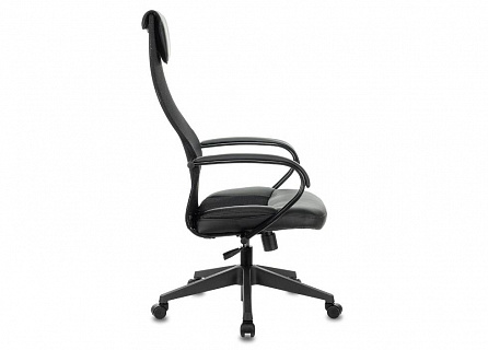 Фото Кресло компьютерное CH-608 BLACK, топ-ган, сетка/экокожа 3