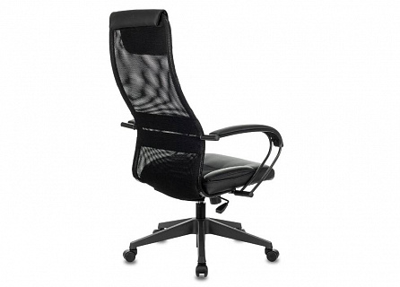 Фото Кресло компьютерное CH-608 BLACK, топ-ган, сетка/экокожа 4